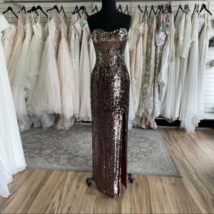 Strapless Sequin Dress